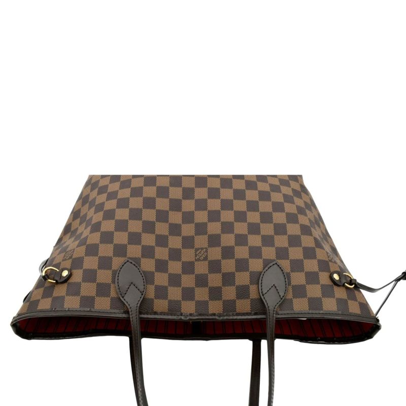 LOUIS VUITTONNeverfull MM Monogram Canvas Tote Bag Brown/Red - Image 4