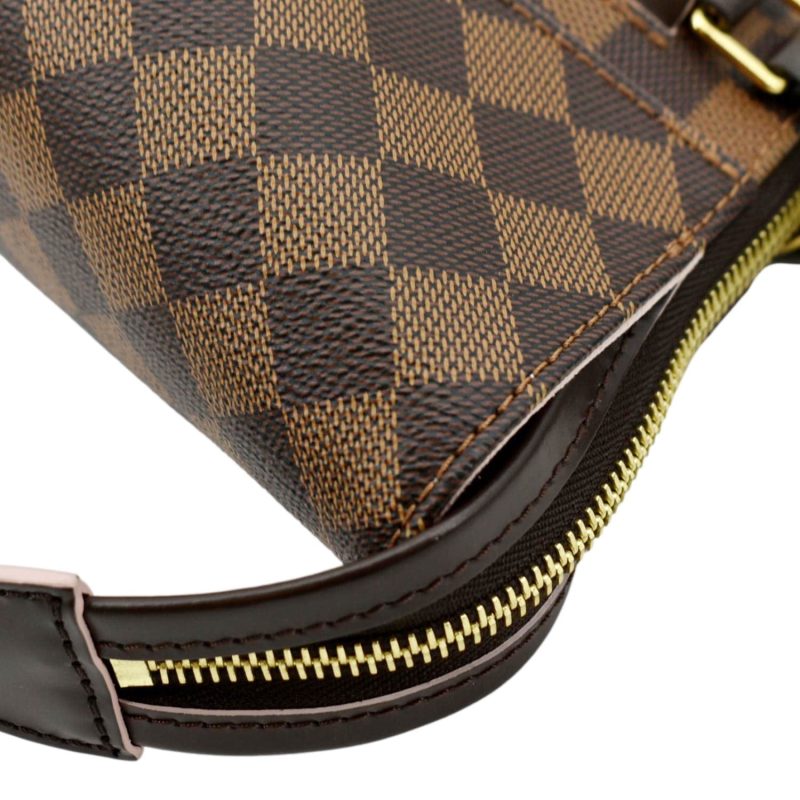 LOUIS VUITTON Caissa PM Damier Ebene Tote Shoulder Bag Rose Ballerine - Image 4