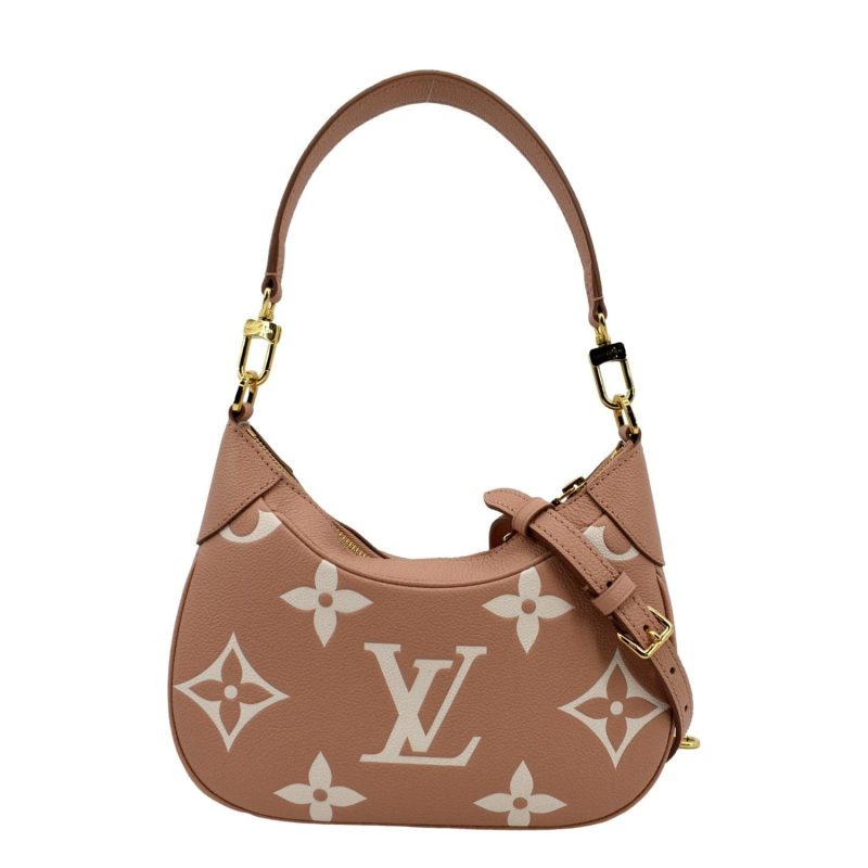 LOUIS VUITTON Bagatelle Monogram Empreinte Shoulder Bag Creme