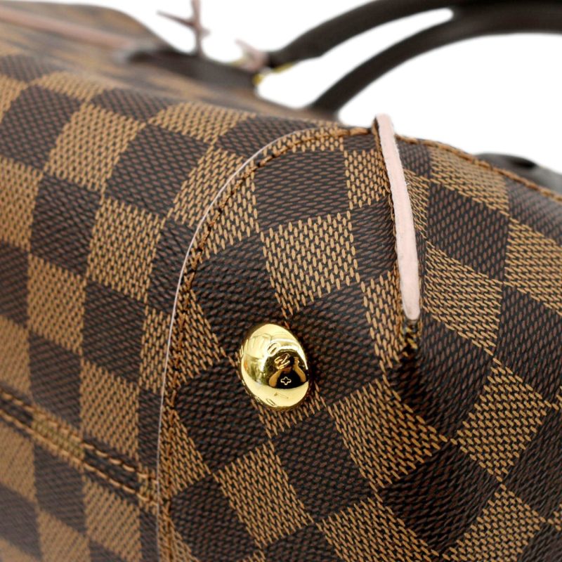LOUIS VUITTON Caissa PM Damier Ebene Tote Shoulder Bag Rose Ballerine - Image 5