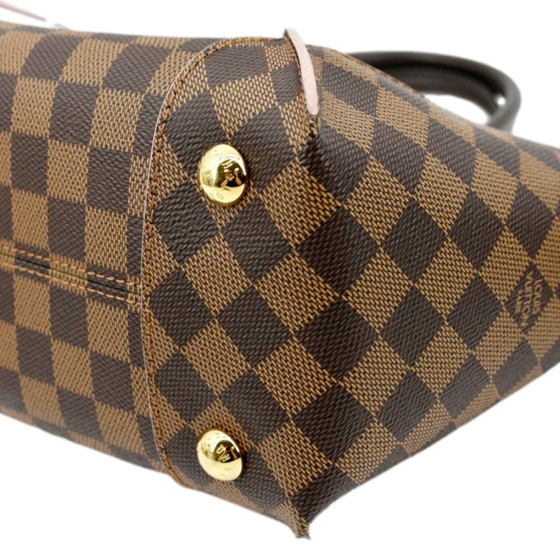 LOUIS VUITTON Caissa PM Damier Ebene Tote Shoulder Bag Rose Ballerine - Image 8
