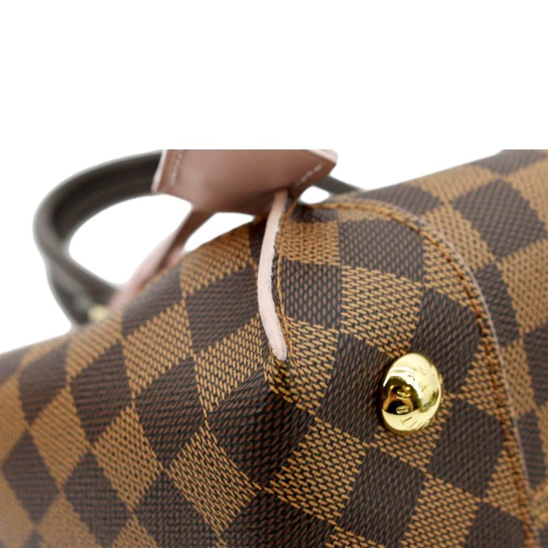 LOUIS VUITTON Caissa PM Damier Ebene Tote Shoulder Bag Rose Ballerine - Image 6
