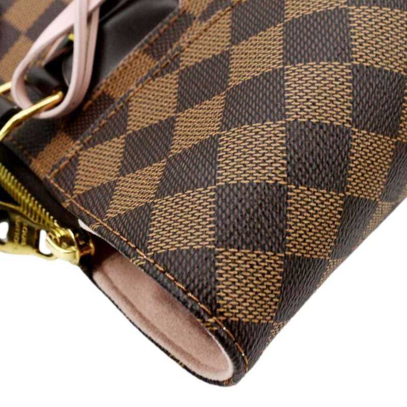 LOUIS VUITTON Caissa PM Damier Ebene Tote Shoulder Bag Rose Ballerine - Image 7