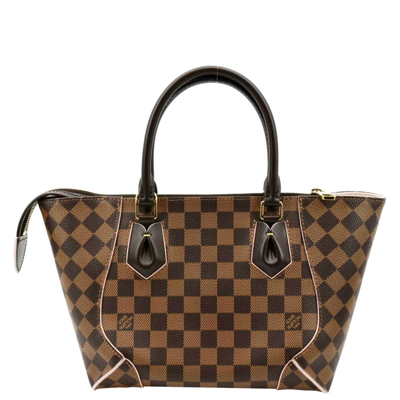 LOUIS VUITTON Caissa PM Damier Ebene Tote Shoulder Bag Rose Ballerine - Image 2