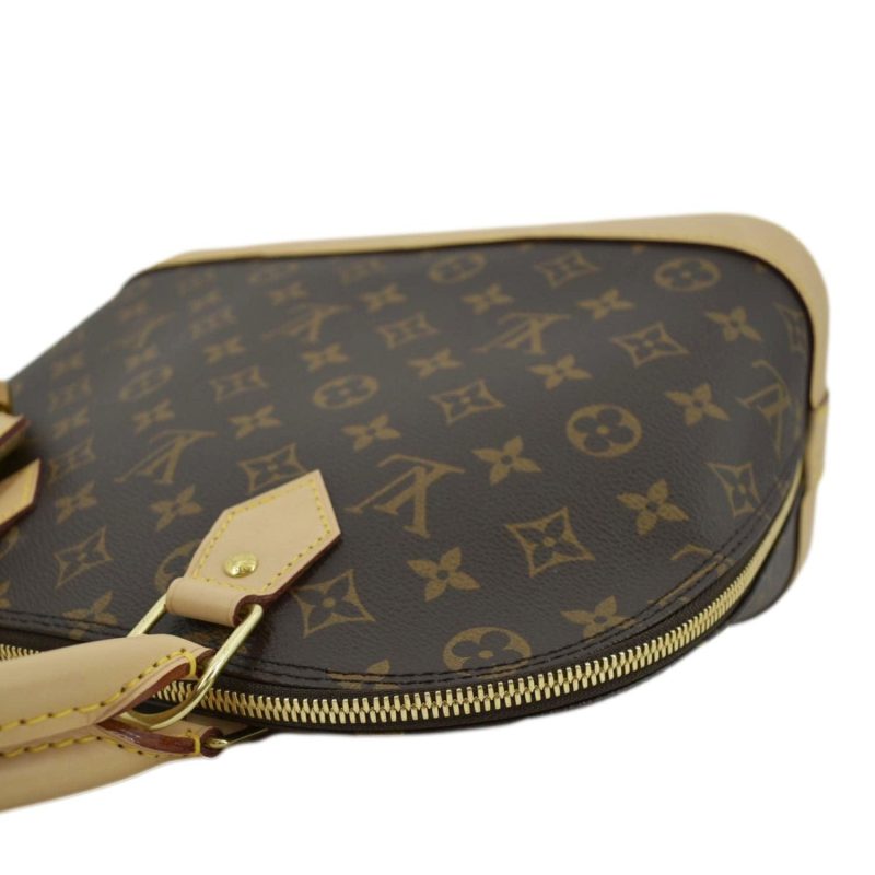 LOUIS VUITTON Alma Monogram Canvas Satchel Bag Brown - Image 5