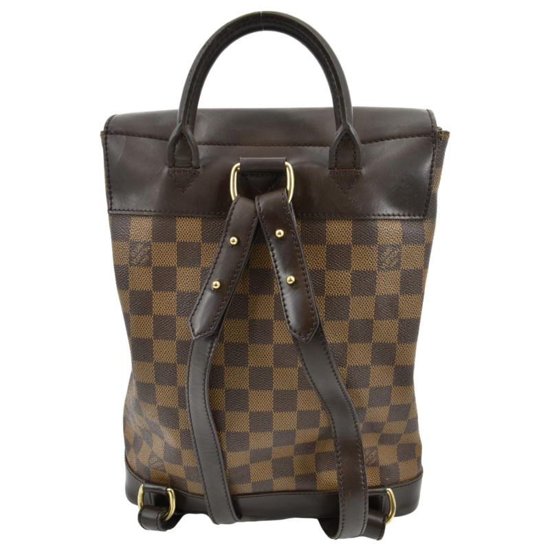 LOUIS VUITTON Soho Damier Ebene Backpack Bag Brown - Image 2