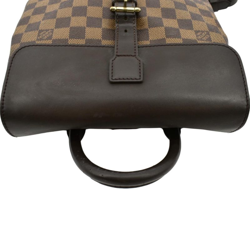 LOUIS VUITTON Soho Damier Ebene Backpack Bag Brown - Image 3
