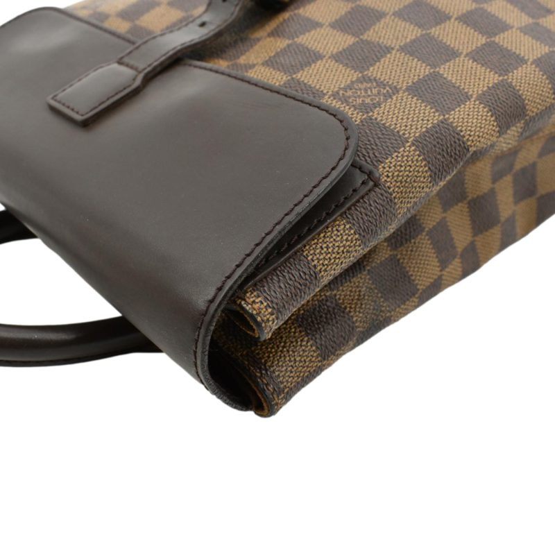 LOUIS VUITTON Soho Damier Ebene Backpack Bag Brown - Image 4