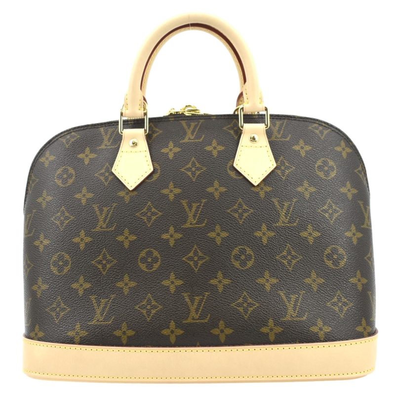 LOUIS VUITTON Alma PM Monogram Canvas Satchel Bag Brown - Image 3
