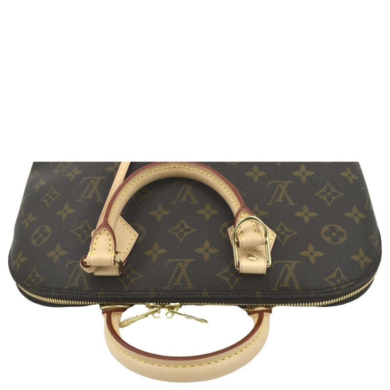 LOUIS VUITTON Alma PM Monogram Canvas Satchel Bag Brown - Image 4