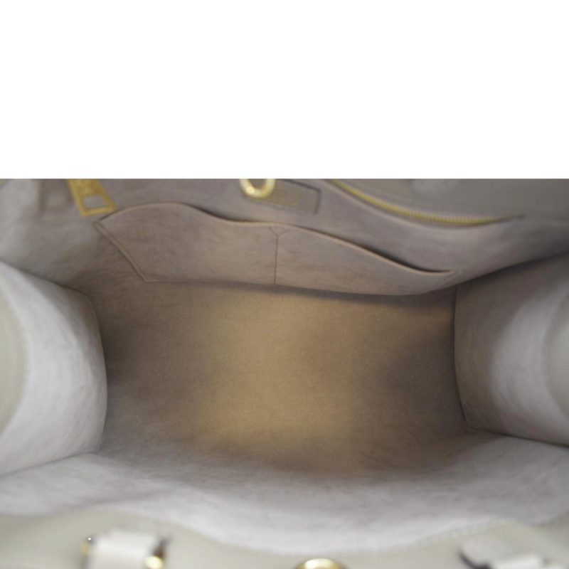 LOUIS VUITTON Onthego MM Giant Monogram Empreinte Leather Tote Shoulder Bag Tourterelle Beige - Image 10