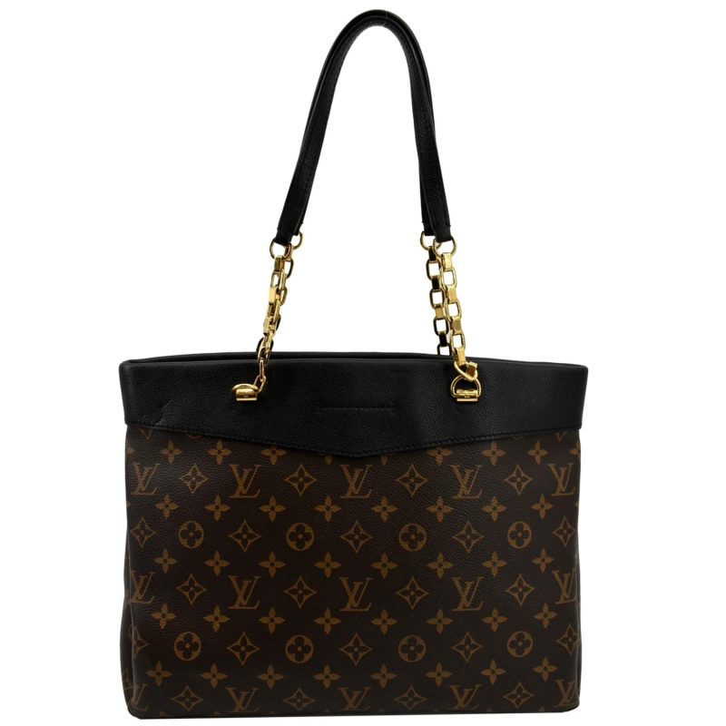 LOUIS VUITTON Pallas Chain Monogram Canvas Shopper Tote Bag Brown - Image 2