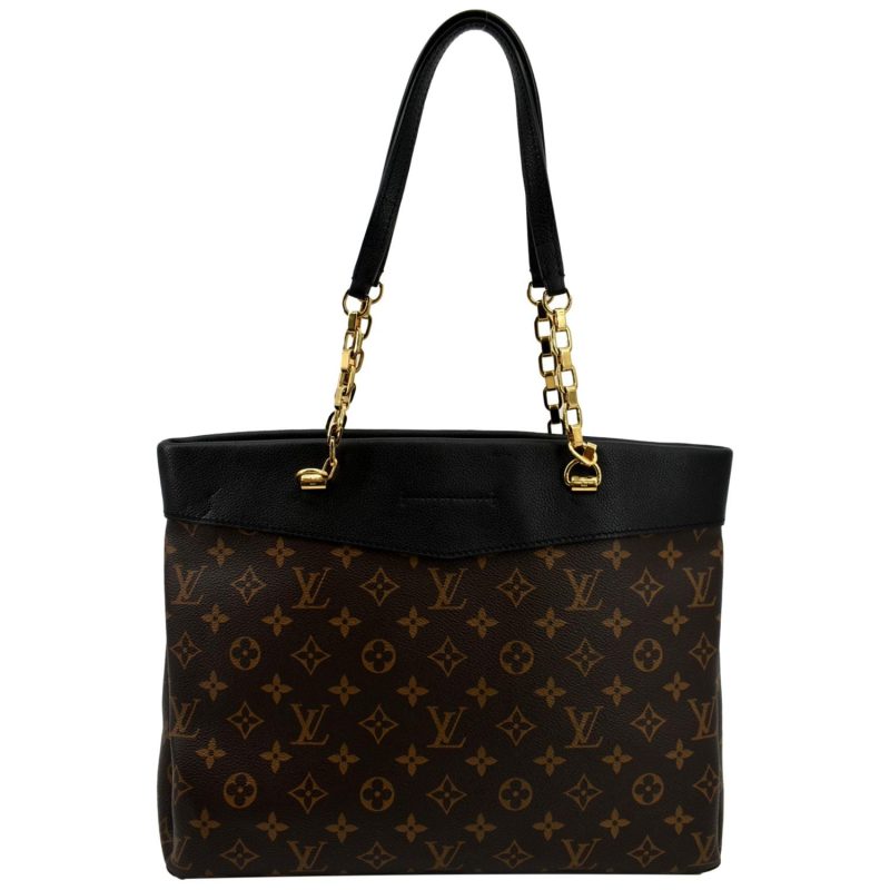 LOUIS VUITTON Pallas Chain Monogram Canvas Shopper Tote Bag Brown - Image 3