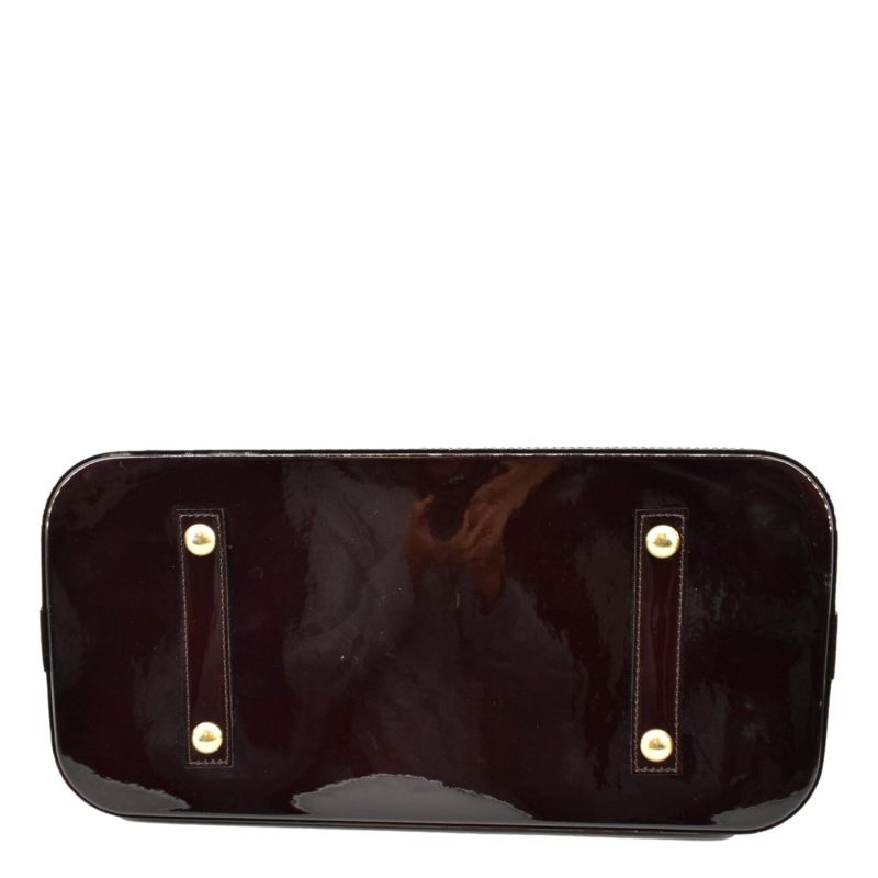LOUIS VUITTON Alma GM Monogram Vernis Leather Satchel Bag Amarante - Image 8