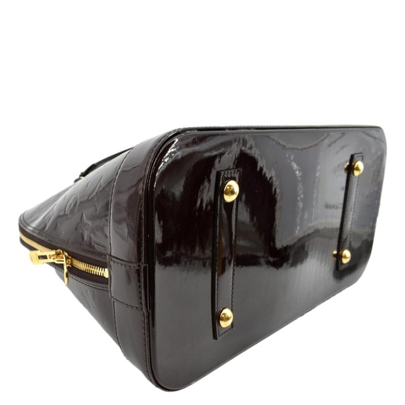 LOUIS VUITTON Alma GM Monogram Vernis Leather Satchel Bag Amarante - Image 6