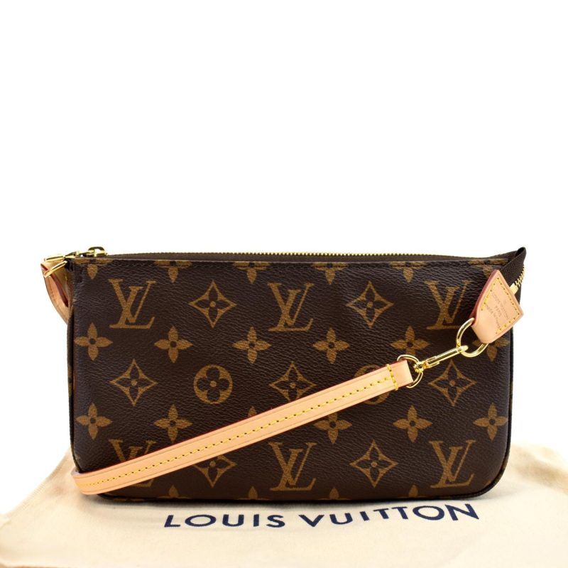 LOUIS VUITTON Pochette Accessoires Monogram Canvas Pouch Bag Brown - Image 3