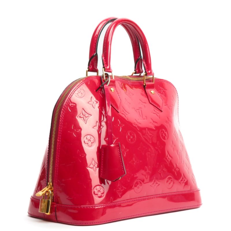 LOUIS VUITTON Monogram Vernis Alma MM Red