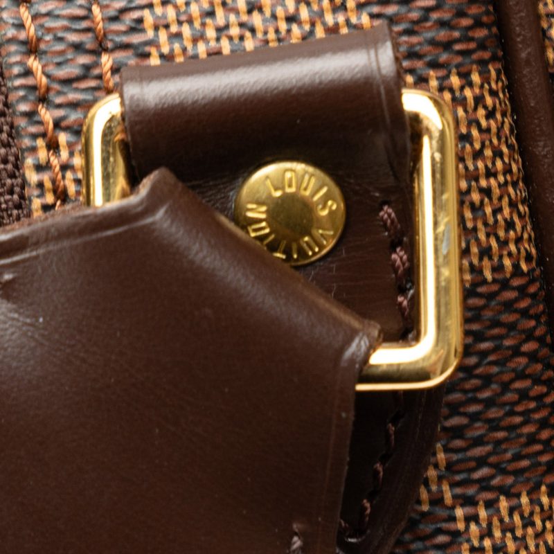 Brown Louis Vuitton Damier Ebene Riverside Satchel - Image 10