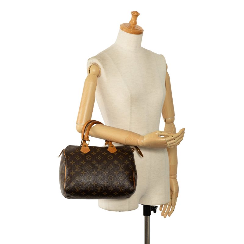 Brown Louis Vuitton Monogram Speedy 25 Boston Bag - Image 17
