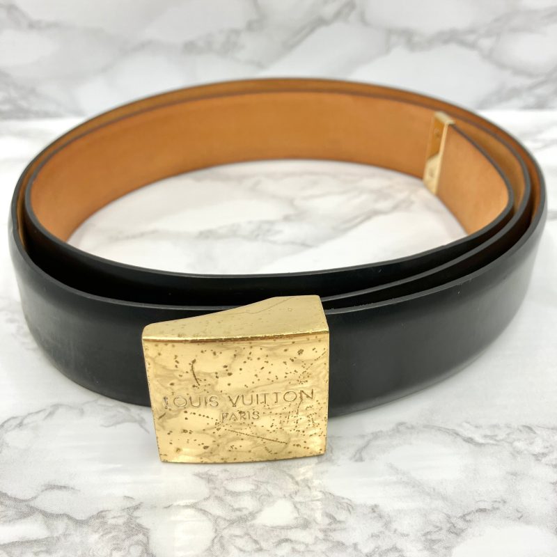 Louis Vuitton Belt 35MM Sanctuary Slender M9906 Damier Amphini 85/34 Black/SV G Fashion DressBeautiful Preservation Bag Box