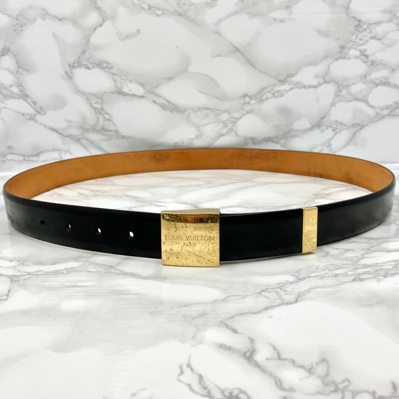 Louis Vuitton Belt 35MM Sanctuary Slender M9906 Damier Amphini 85/34 Black/SV G Fashion DressBeautiful Preservation Bag Box - Image 2