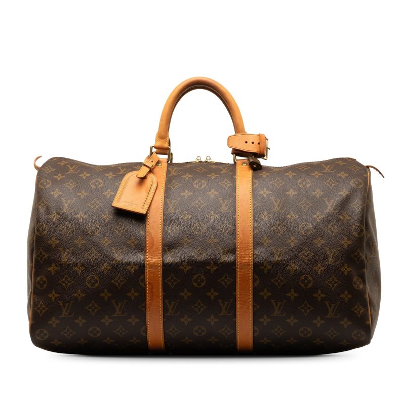 Brown Louis Vuitton Monogram Keepall 50 Travel Bag