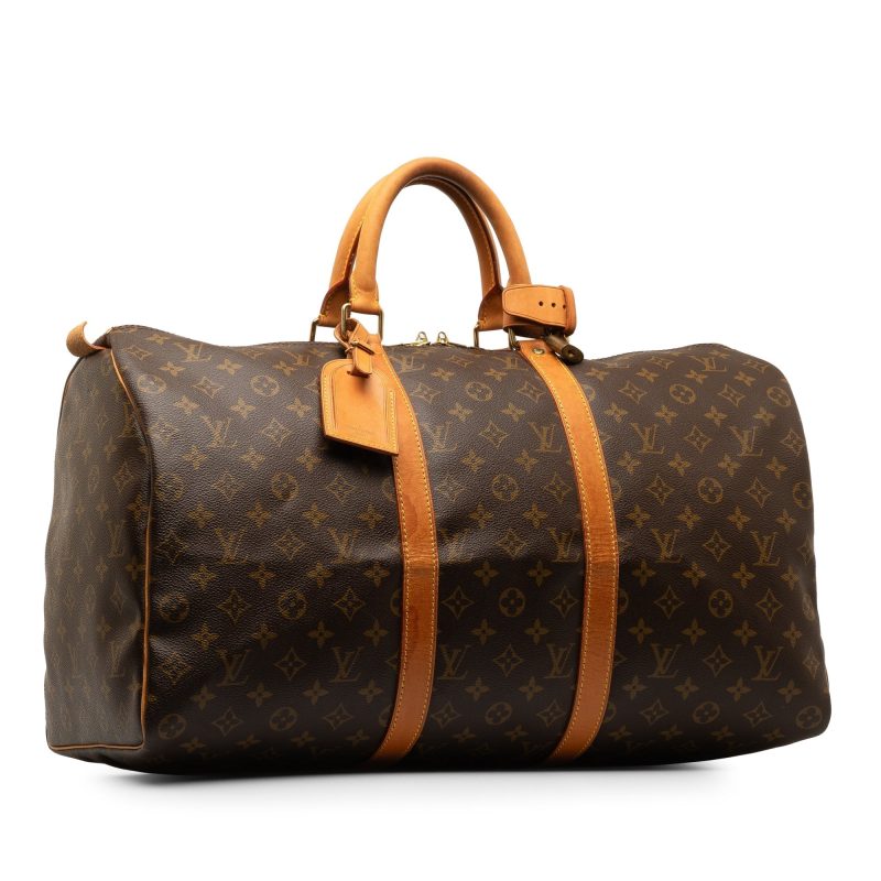 Brown Louis Vuitton Monogram Keepall 50 Travel Bag - Image 2