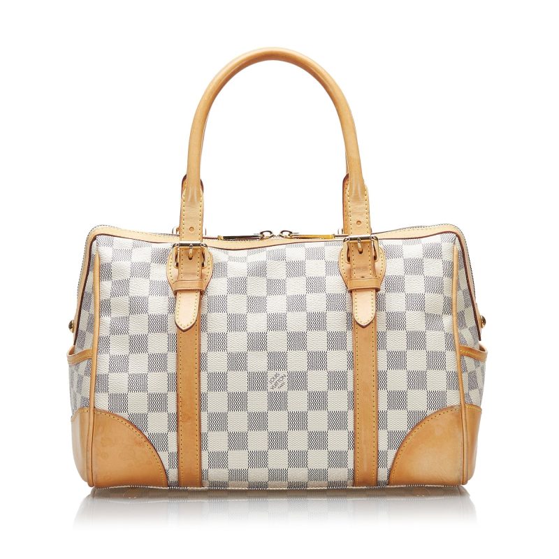 Louis Vuitton Berkeley MM Azur Damier Boston Shoulder Bag LV-0918N-0003 - Image 4