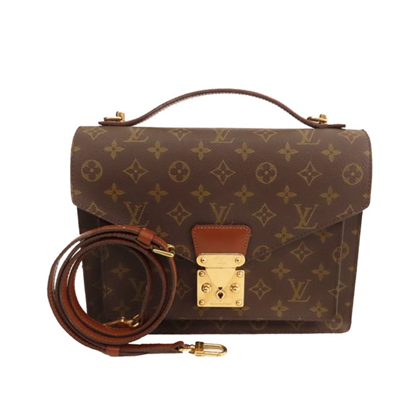 Brown Louis Vuitton Monogram Montaigne MM Satchel