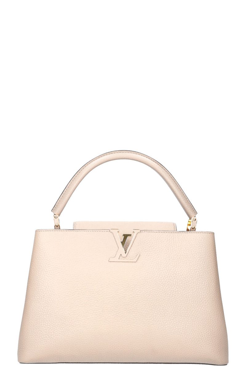 LOUIS VUITTON Capucines GM Leather Beige