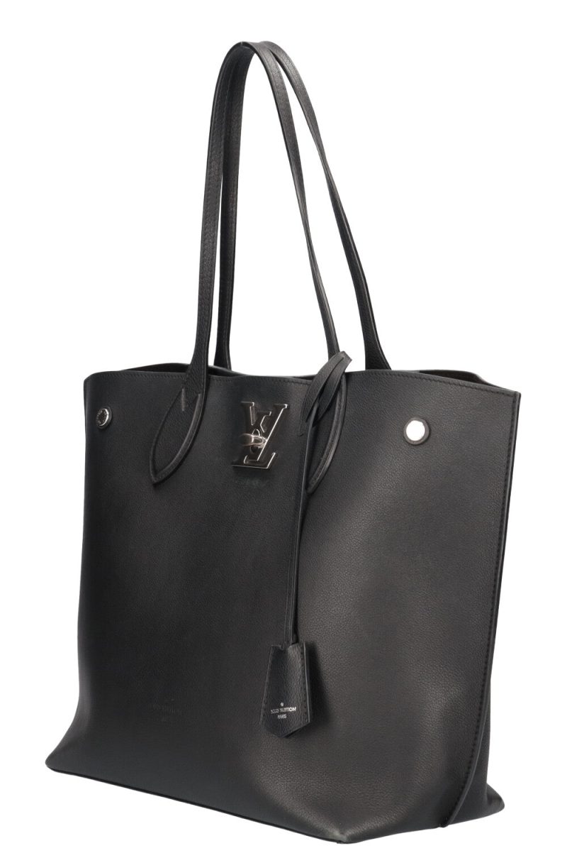 LOUIS VUITTON Lockme Go Tote Bag Leather Black - Image 6