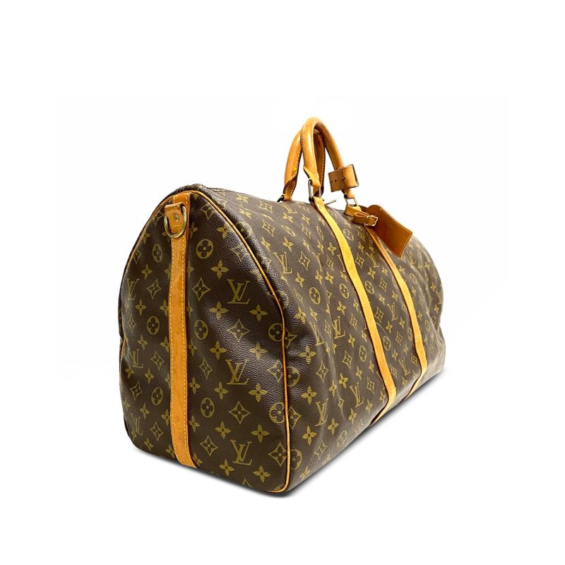 Brown Louis Vuitton Monogram Keepall Bandouliere 60 Travel Bag - Image 2