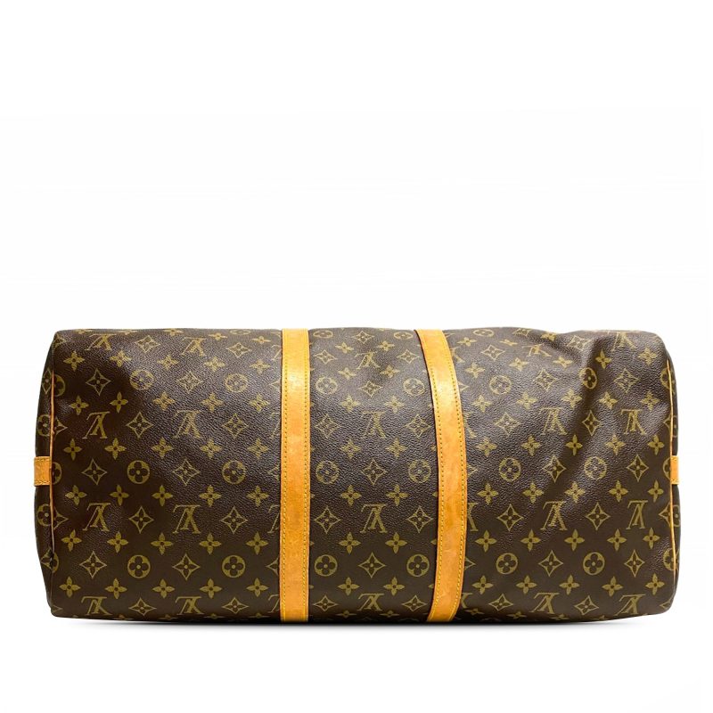 Brown Louis Vuitton Monogram Keepall Bandouliere 60 Travel Bag - Image 4