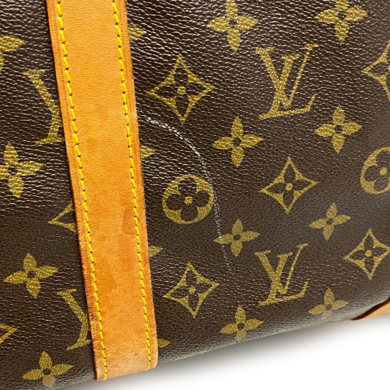 Brown Louis Vuitton Monogram Keepall Bandouliere 60 Travel Bag - Image 8