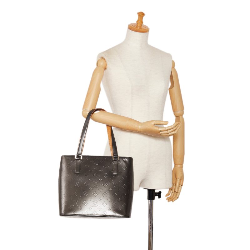 Black Louis Vuitton Monogram Mini Lin Lucille GM Tote Bag - Image 9