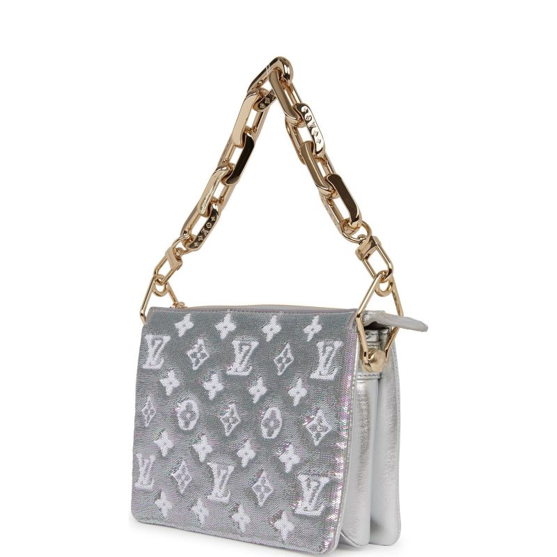 Louis Vuitton Silver Sequin Monogram Coussin BB - Image 4