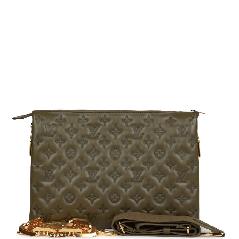 Louis Vuitton Coussin MM Khaki Green Lambskin Gold Hardware - Image 2