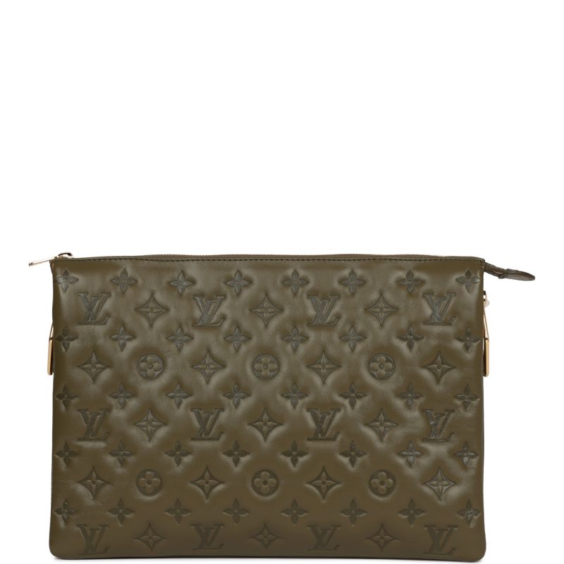 Louis Vuitton Coussin MM Khaki Green Lambskin Gold Hardware - Image 6