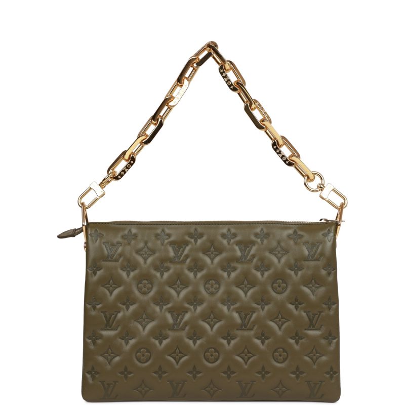 Louis Vuitton Coussin MM Khaki Green Lambskin Gold Hardware - Image 8