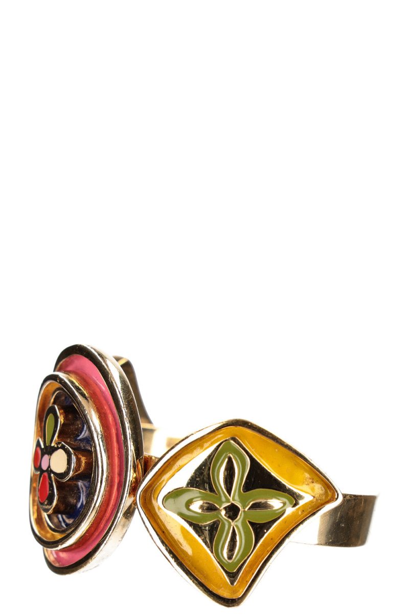 LOUIS VUITTON Bracelet Squared LV Strass Size L Silver MP2694 Metal・Rhinestone - Image 5