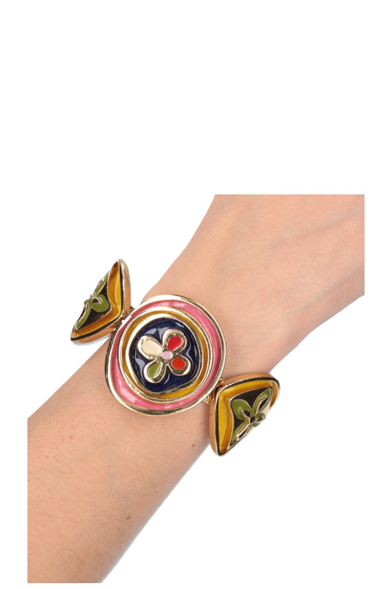 LOUIS VUITTON Bracelet Squared LV Strass Size L Silver MP2694 Metal・Rhinestone - Image 2