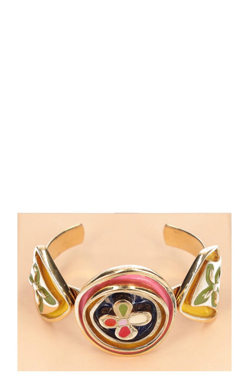 LOUIS VUITTON Bracelet Squared LV Strass Size L Silver MP2694 Metal・Rhinestone - Image 4