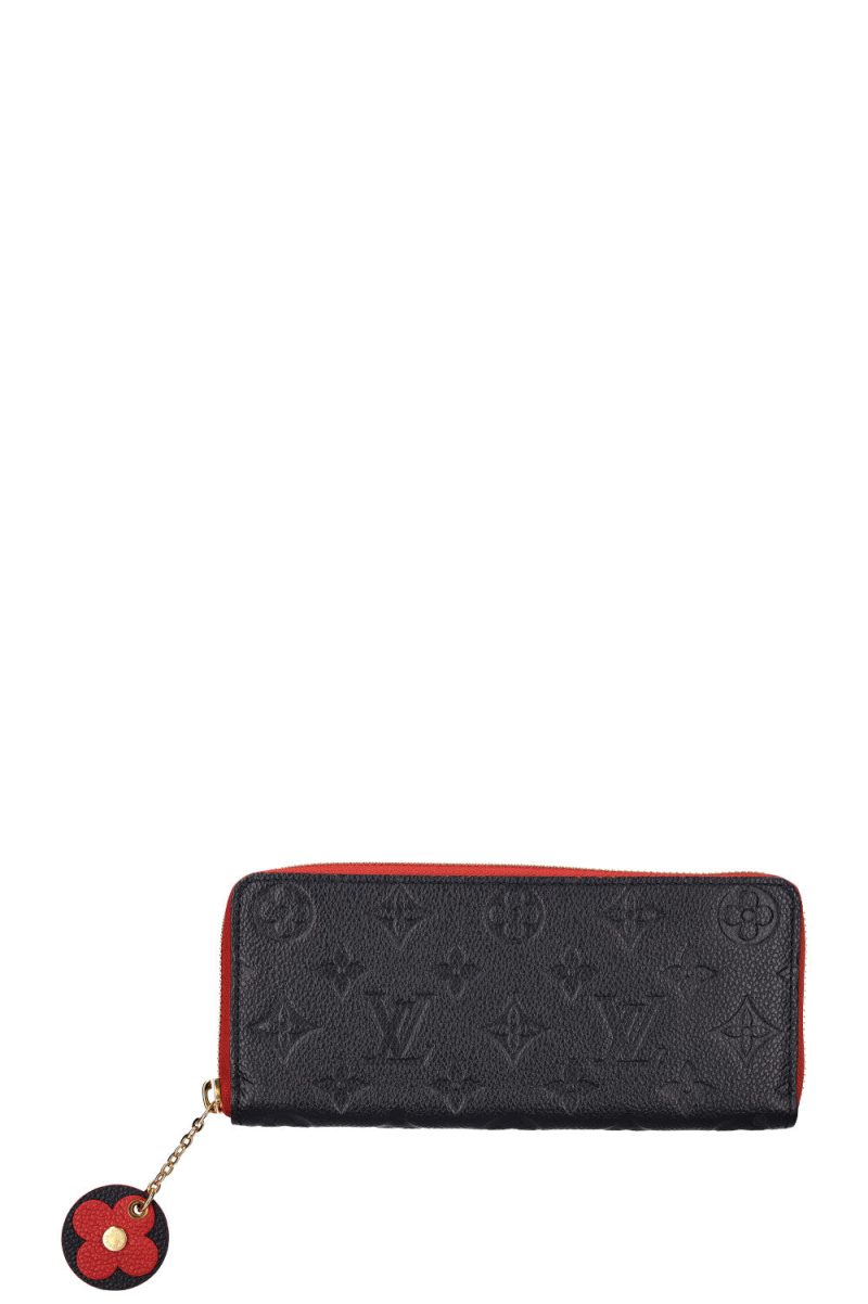 Louis Vuitton Clemence Wallet Monogram Empreinte Leather Noir