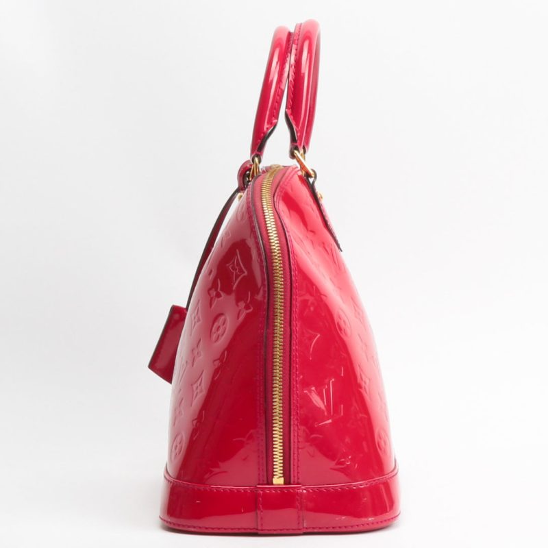 LOUIS VUITTON Monogram Vernis Alma MM Red - Image 4