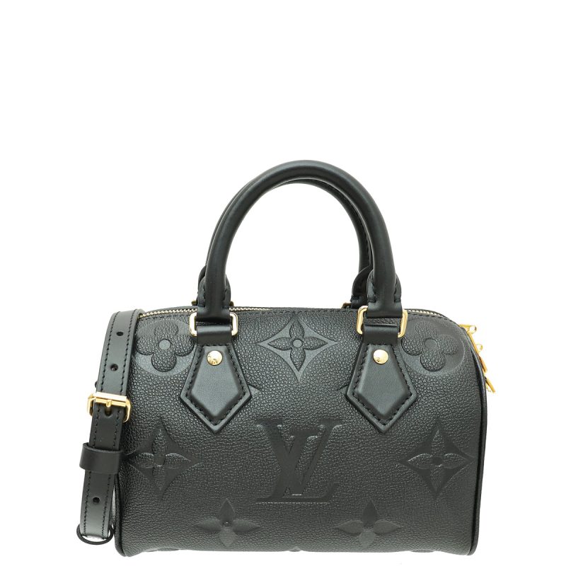 Louis Vuitton Black Monogram Empreinte Speedy Bandouliere 25