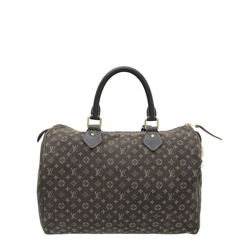 Louis Vuitton Brown Monogram Mini Lin Speedy 30 Bag