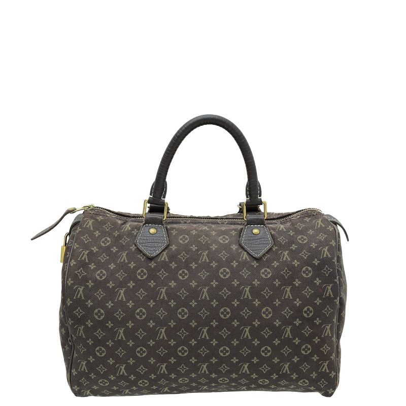 Louis Vuitton Brown Monogram Mini Lin Speedy 30 Bag - Image 2