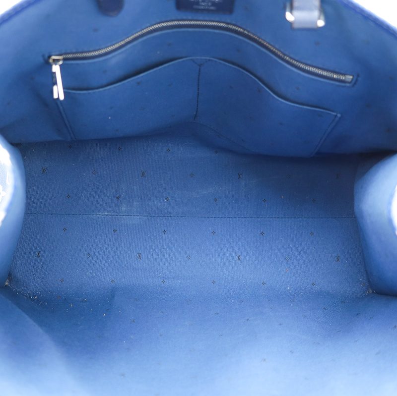 Louis Vuitton Blue Monogram Mini Lin Speedy Bandouliere 30 Bag - Image 8