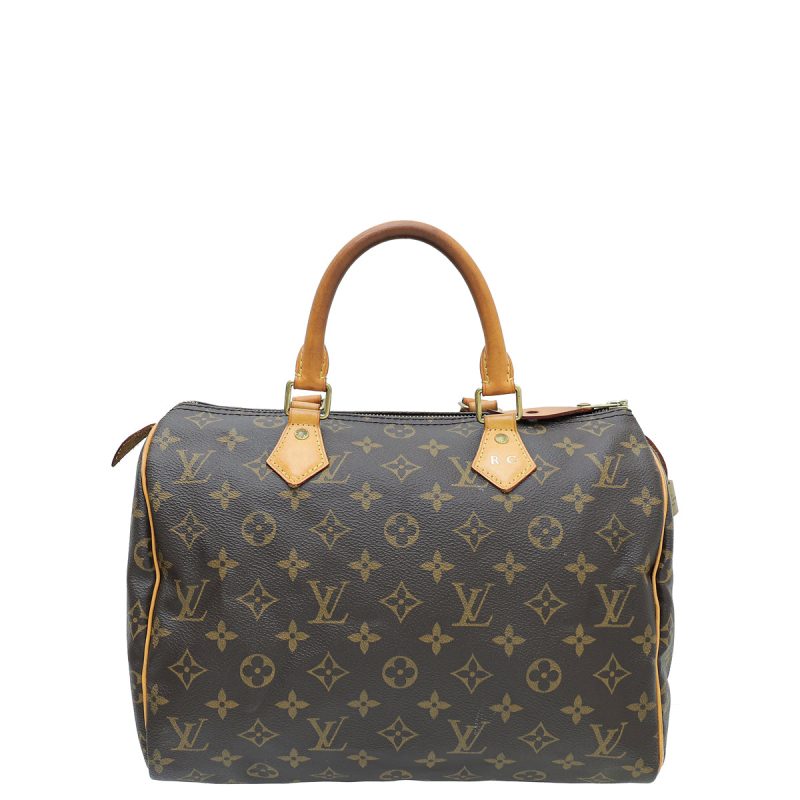 Louis Vuitton Brown Monogram Speedy 30 Tote Handbag
