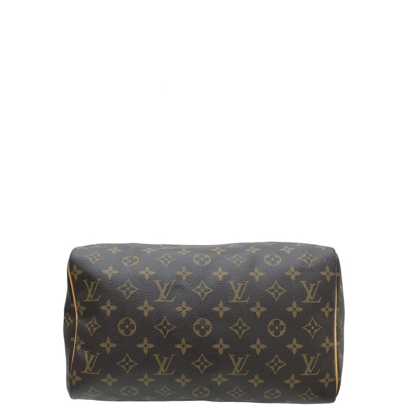 Louis Vuitton Brown Monogram Speedy 30 Tote Handbag - Image 3